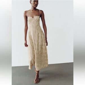 Zara Embroidery Midi Dress
